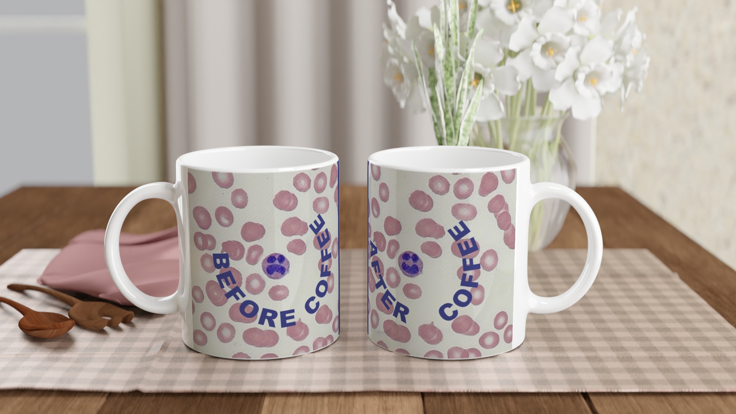 Before and after coffee mug