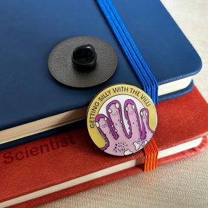 Getting silly with the villi pin showing the front and back